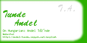 tunde andel business card